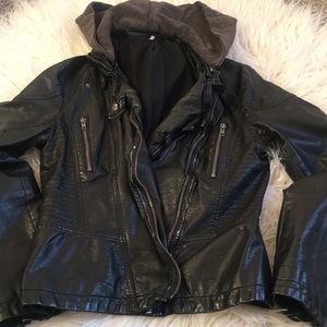 Free People Vegan Leather Moto Jacket